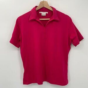 Nike Golf Pink Shirt Short Sleeve Collared V-Neck